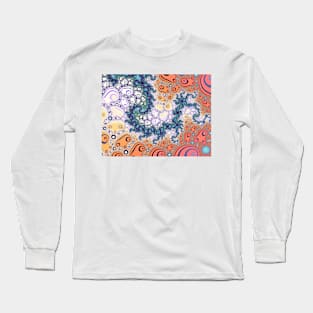 Decorative aquatic paisley pattern fractal image Long Sleeve T-Shirt